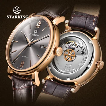 STARKING Brand Luxury Minimalist Business Watch Men Japan Miyota Automatic Watch Steel Auto Date Male Clock Leather Wristwatches starking brand luxury minimalist business watch men japan miyota automatic watch steel auto date male clock leather wristwatches