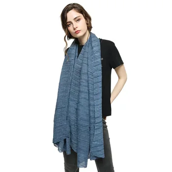 

2019 Spring Scarf women cotton linen creased pure color scarf plain popular shawls wrap crinkle hijab hair scarf 180*90cm 053