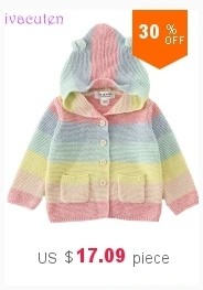 Зимний свитер для ребенка кардиган для девочек с бантом новорожденных мальчиков вязаные куртки с капюшоном осенние детские пальто с длинными рукавами