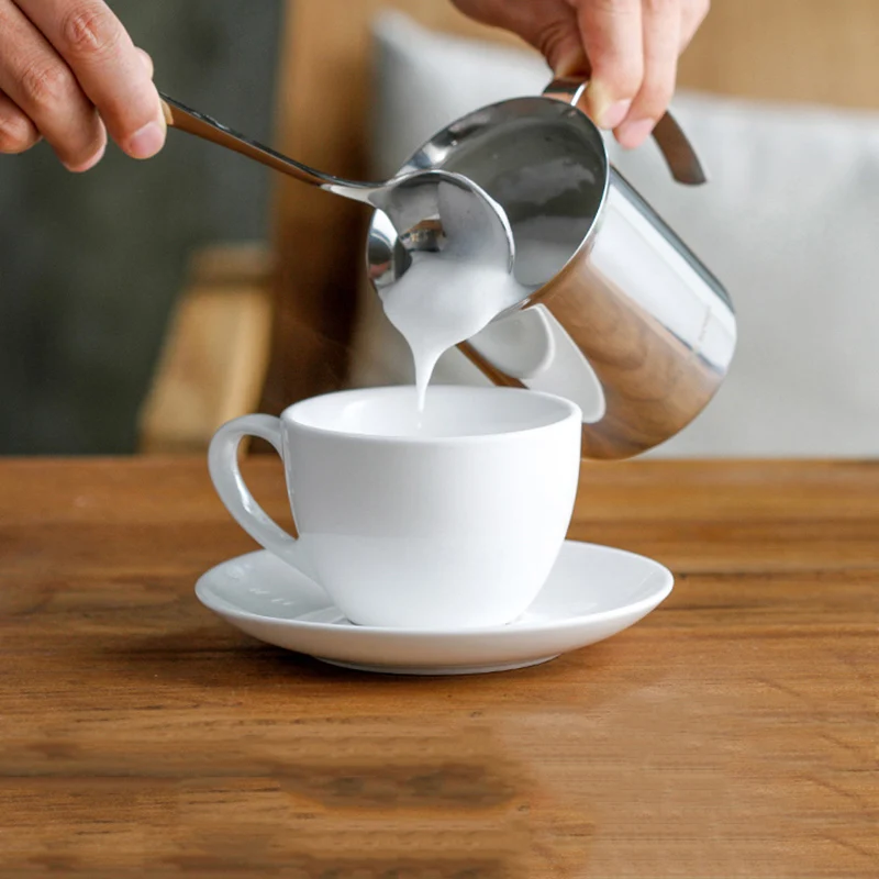 400/600 мл эспрессо латте для взбивания молока из нержавеющей стали двухслойный блендер бытовой кофе ручной инструмент для приготовления молока