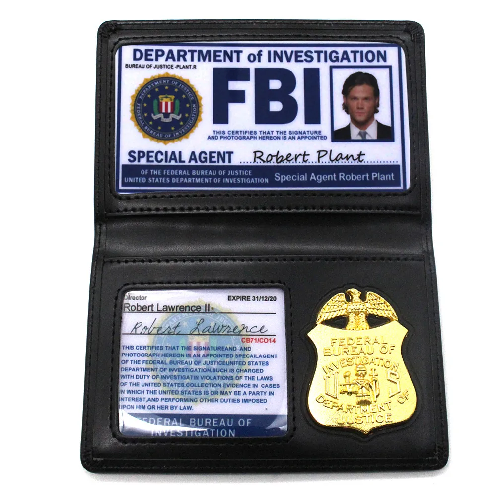 Titular do Cartão de Identificação da Polícia Crianças Role Playing Brinquedos Ocupações Sobrenatural Dean Sam Winchester Fbi Metal Crachá Cartões Carteiras Titular 7 High Quality Brinquedos e hobbies