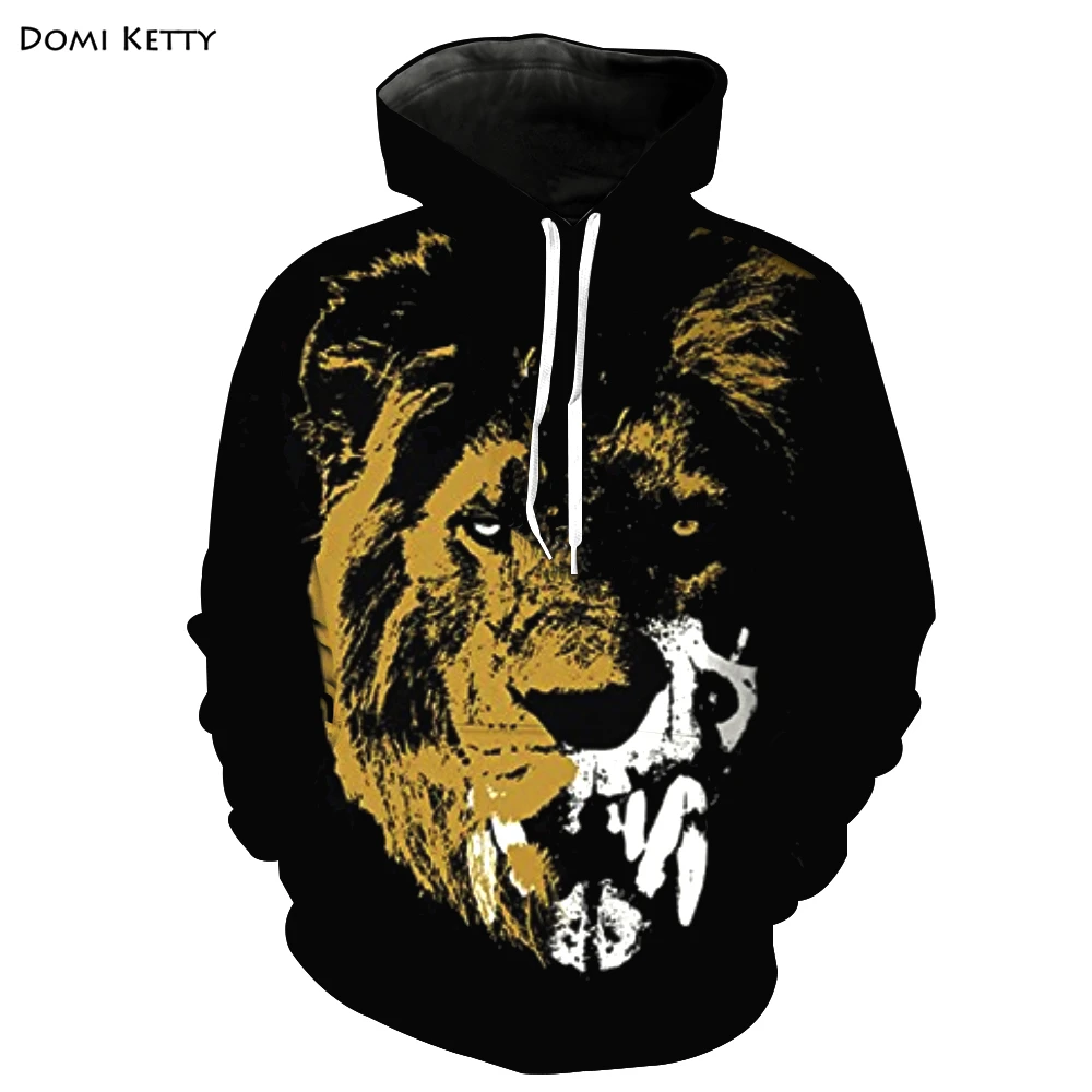 Domi ketty/Детские толстовки с капюшоном для мальчиков принтом животных ревущий Лев