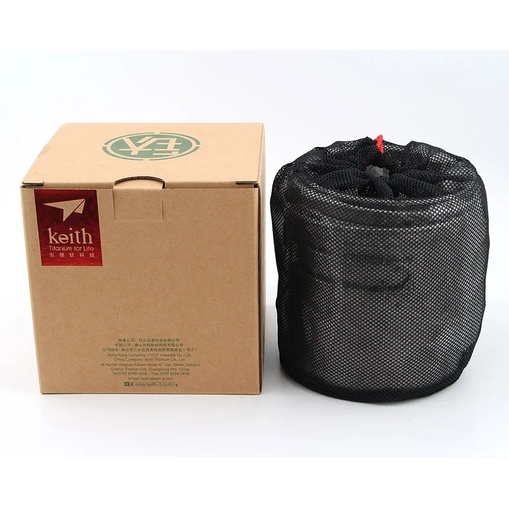 Keith ti6052 camping Utensilios de cocina plegable al aire libre olla tazón de titanio 300 400 1200 ml