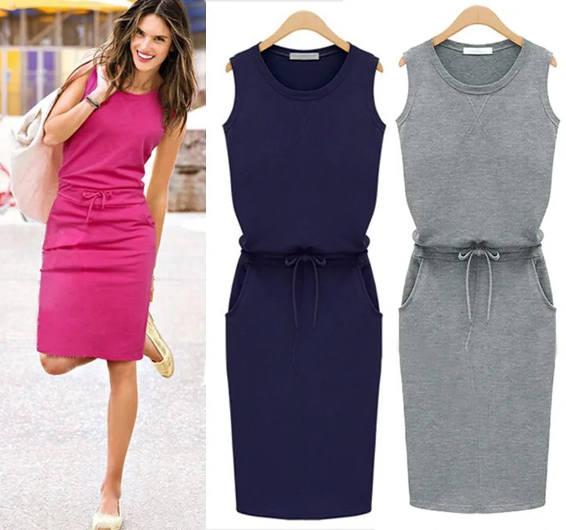 High Quality Women Sports Dress Slim Casual Ladies Vestidos Pencil