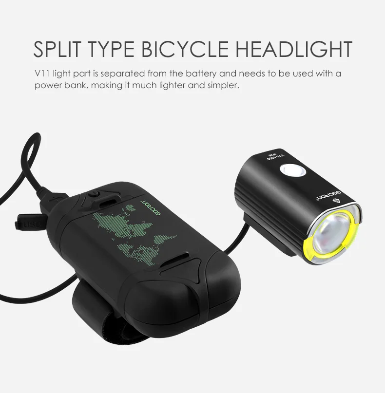 Best Gaciron V11 Split Type Bicycle Headlight for Race IPX6 Waterproof 1000 Lumens Bicycle Light Front Bicycle Accessories 4