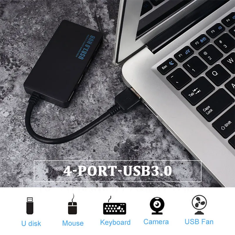 Новинка 5 Гбит/с, высокая Скорость 4-Порты и разъёмы USB 3,0 Портативный компактный концентратор адаптер для ПК, ноутбука, компьютера,, Drop shipping