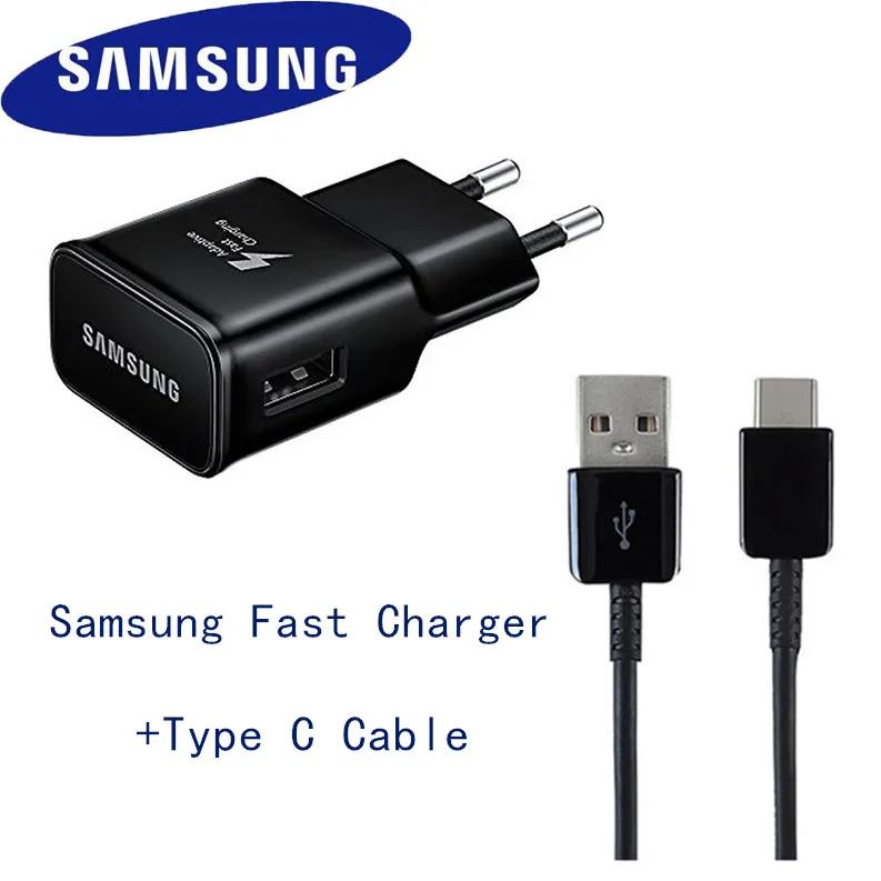 

Original EU Samsung s8 Fast Charger 9v1.67a charge adapter Type C cable USB for Galaxy s10+ s10 s9 s8 plus note 8 9 a5 2017