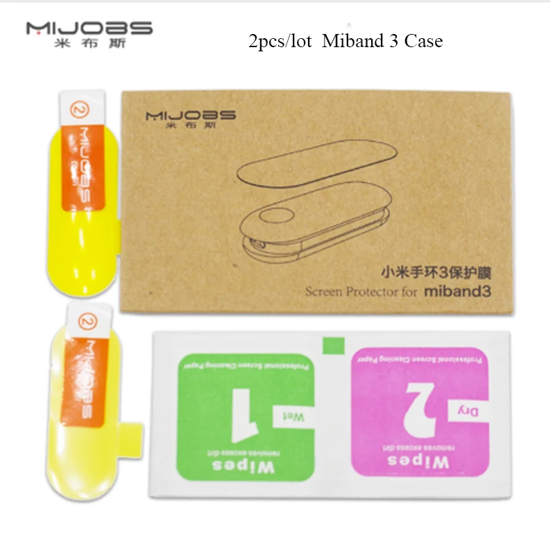 

Mijobs Hot Mi Band 3 2pcs for Xiaomi Mi Band 3 Screen Protector Miband3 HD Ultra Thin Anti-scratch Film Soft TPU Protective Case