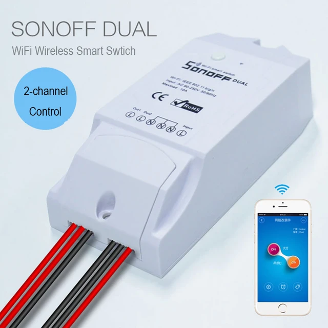 Itead Sonoff Dual Wifi Smart Switch Wireless Intelligent Remote Diy Itead Sonoff Dual Wifi Smart Switch Wireless Intelligent Remote Diy Timer Control Via Ios Android Home Automation