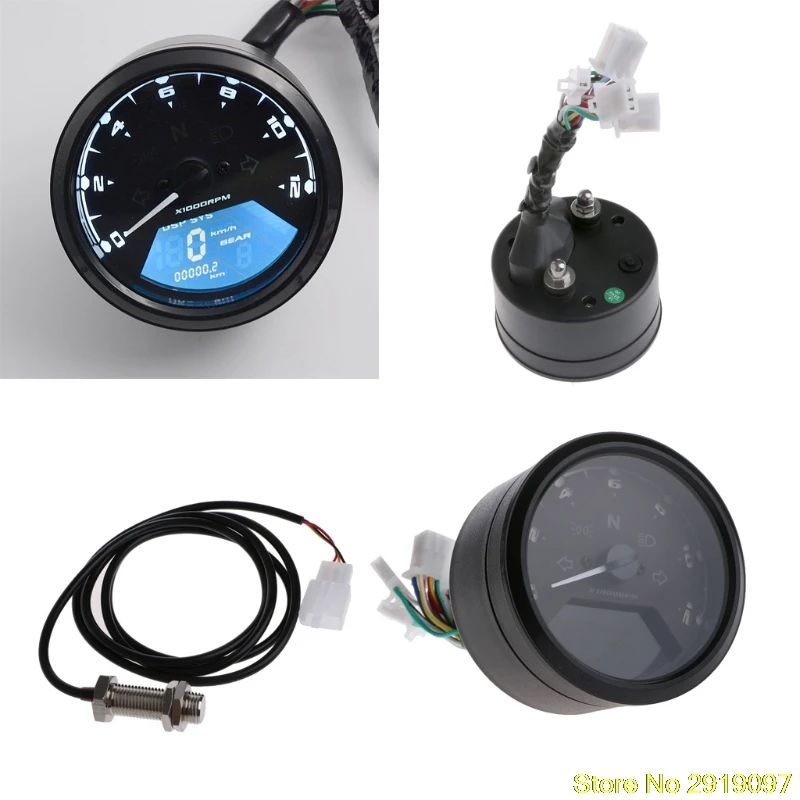 New Multi function LCD Digital Motorcycle Odometer Tachometer
