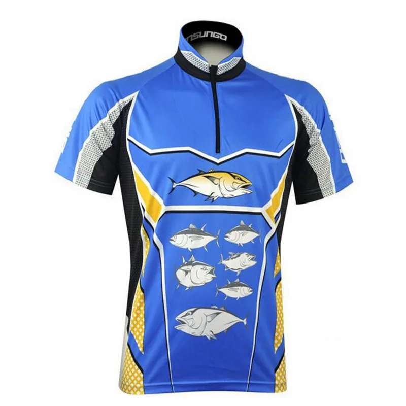 Мужские Пешие прогулки Велоспорт рыбалка Anti UV дышащий Быстросохнущий профессиональная одежда для рыбалки мужская с коротким рукавом, футболка с капюшоном - Цвет: BA032