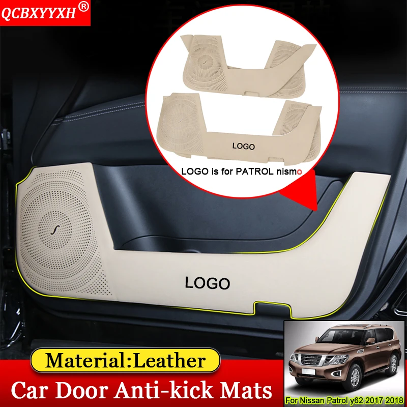

QCBXYYXH Car-Styling 4pcs/set Side Edge Anti-kick Door Mat Cover Protection Pad Auto Accessories For Nissan Patrol y62 2017 2018