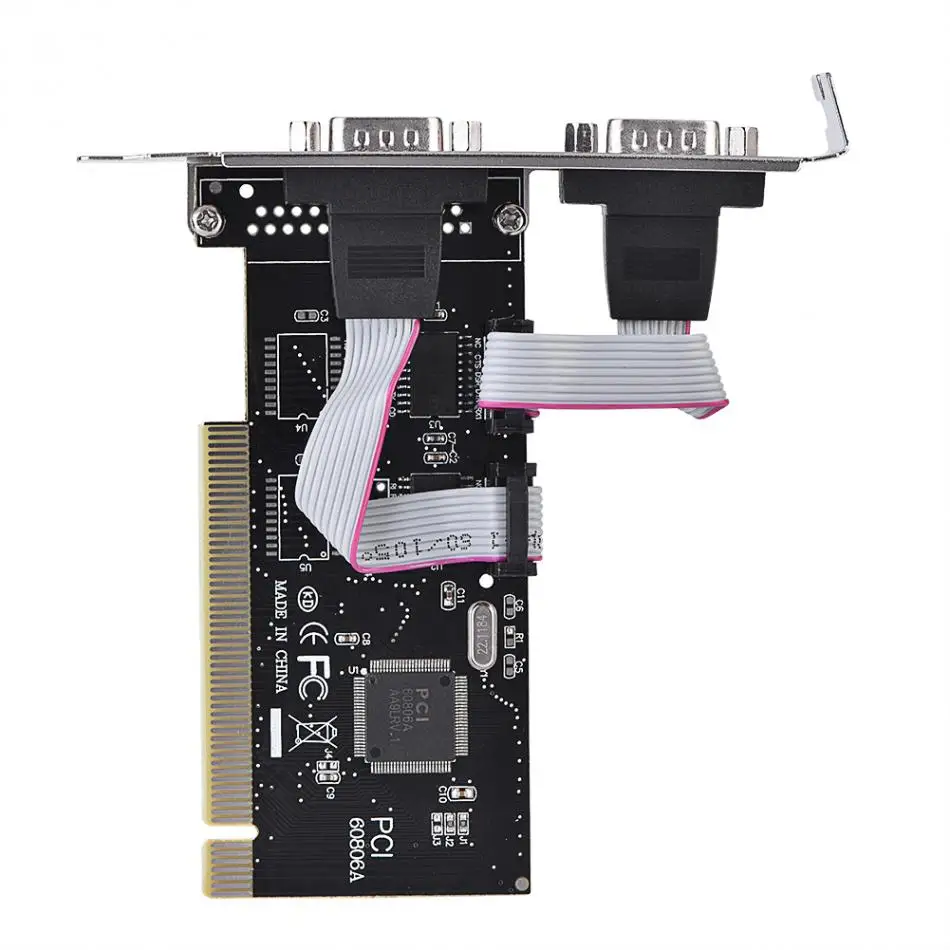 PCI двойной последовательный DB9 RS232 RS-232 2 Порты и разъёмы карты расширения адаптер для настольных компьютеров Плата расширения