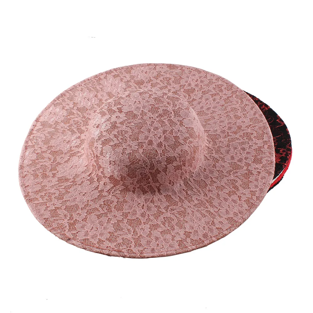Новое поступление 30 см красный большой размер millinery имитация SINAMAY вуалетки основа с кружевом вечерние шляпы DIY аксессуары для волос Коктейльная шляпа