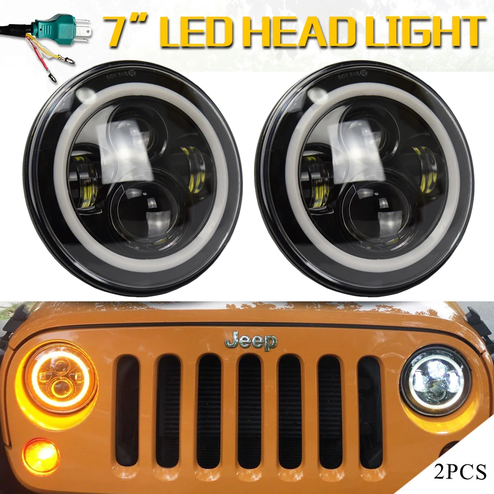2pcs 7 Inch Led Driving Light 50W 30W LED Car Headlight Kit H4 H13 Auto for Jeep Led Head Lamp Bulbs Dipped & High Beam 2pcs 7 Inch Led Driving Light 50W 30W LED Car Headlight Kit H4 H13 Auto for Jeep Led Head Lamp Bulbs Dipped & High Beam