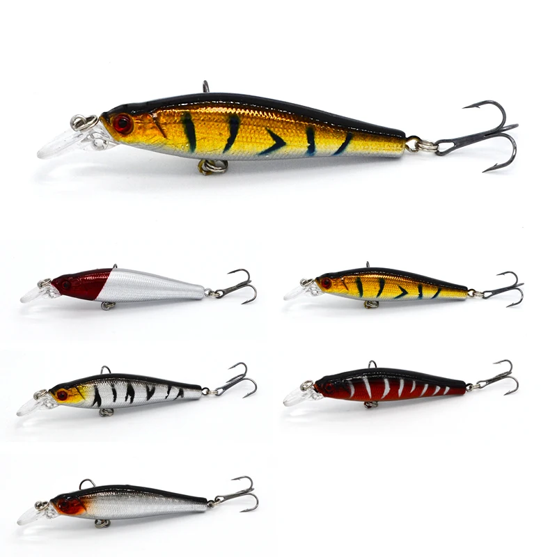 

1Pcs Wobblers Tackle Bass Trout Bait Fishing Lure Minnow Wobbler 8cm 8.4g Hard Baits Diving 0.5-2m 3D eyes