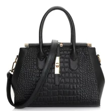 Women Genuine Leather handbags Europe and the United States fashion cross section embossed crocodile pattern shoulder bags europe and the united states style men s leather zipper long section of the clutch business casual men handbags