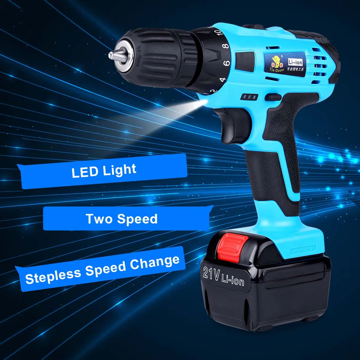 

21V 1.5Ah Two Speed Lithium Battery Electric Screwdriver Drill 3/8 inch Rechargeable Wireless Cordless Drill Driver Power Tools