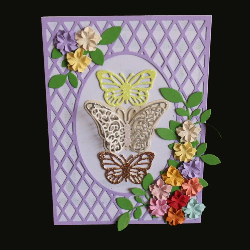 

Butterfly Grid Frames Cutting Dies For DIY Scrapbooking Card Making Album Stencil Embossing Clear Background Stamps And Die Sets