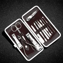 12 в 1 нержавеющая Кусачка для ногтей, набор для стрижки ногтей, педикюр, маникюрный набор, чехол, плоскогубцы для ногтей, набор для маникюра, 12 в 1