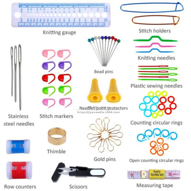 Набор вязания крючком 100 палочка вязальная игла швейный инструмент полный набор вязальных ножниц держатель иглы инструменты для изготовления подарка «сделай сам»