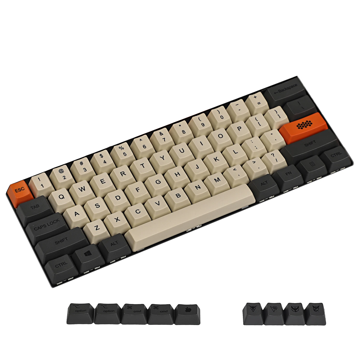 YMDK Carbon Dye Sub 108 87 61 клавиши Mac толстые PBT OEM профиль Keycap для стандартных 104 TKL 60% MX переключатели клавиатуры