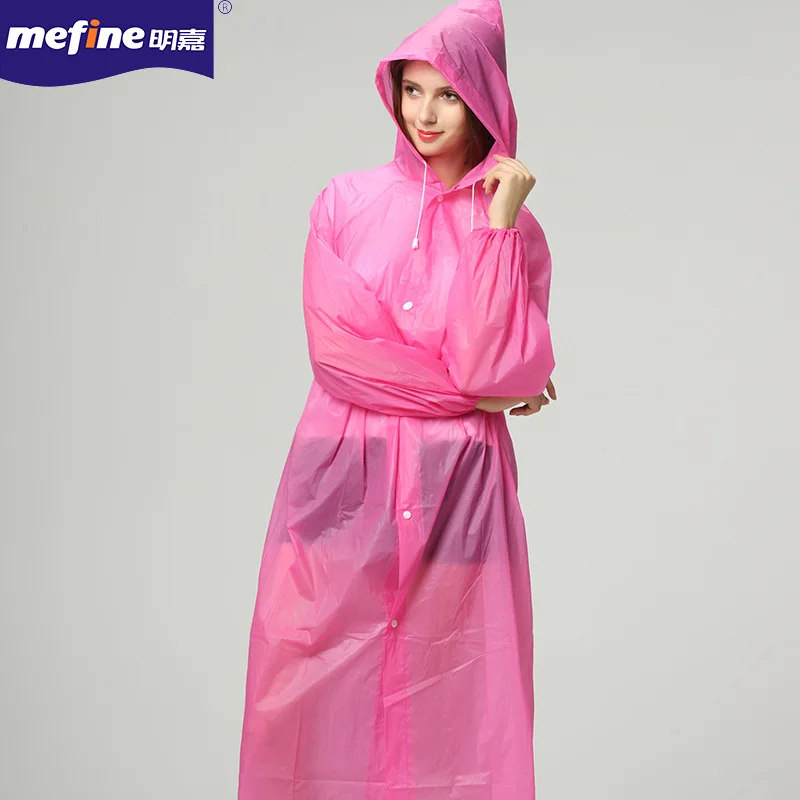 Wholesale Fashion Women Single person Rainwear EVA Transparent Raincoat