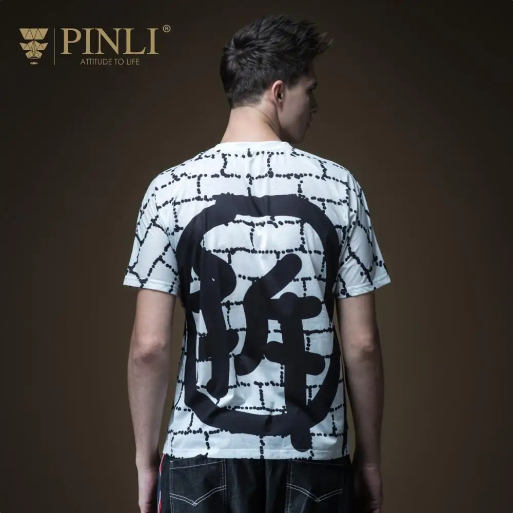 

2018 Undertale Palace Pinli Pinley Summer New Men's Wear Tide With Circle-collar Text Printed Short-sleeved T-shirt B192211417