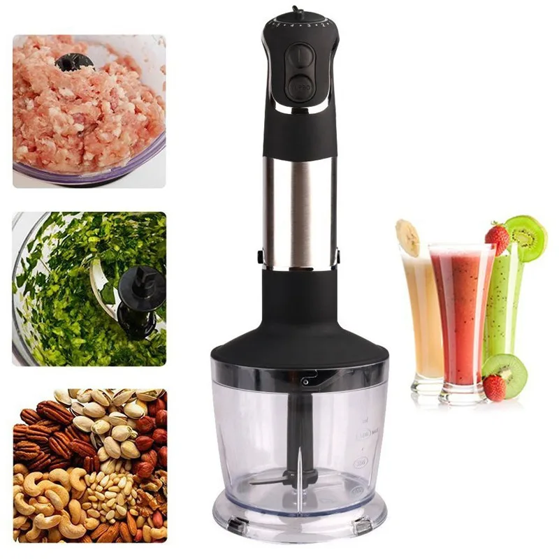 

Hand Blender 4 in 1 Portable Immersion Blender for Kitchen Food Processor Stick with Chopper Whisk Electric Juicer Mixer