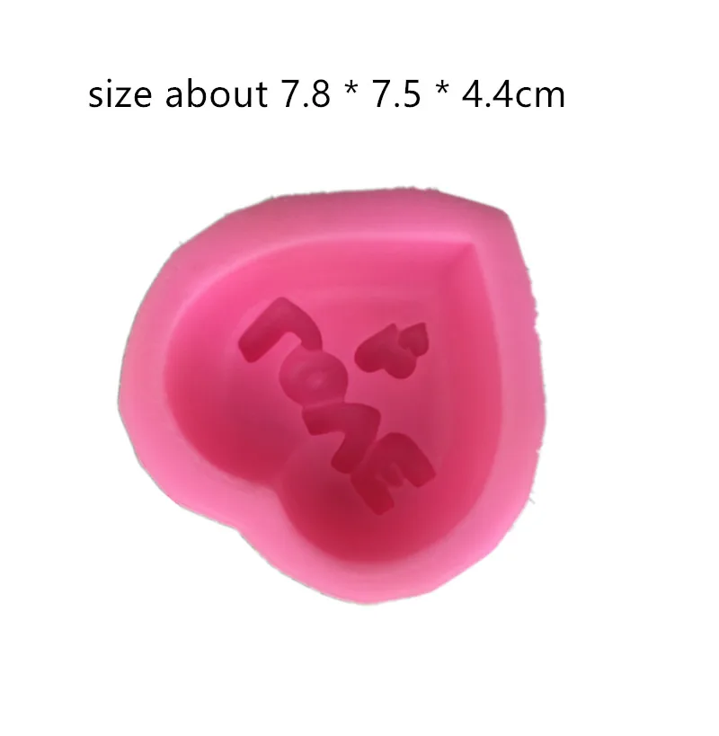 

LOVE Lettter Carving Heart shaped silicone soap mold handmade Soap Making soft clay Silicone mold