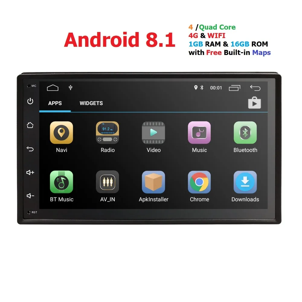 

Autoradio 1 din Android 9.0 Cassette Recorder Car Radio HD 7" IPS Touch Screen Car Audio Bluetooth MP3 Multimidio Player 1G+16G