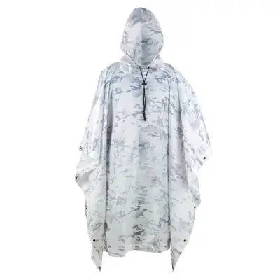 Камуфляжные костюмы для охоты, пончо для дождя из полиэстера+ полиуретана, водонепроницаемый дождевик, экологический дождевик, пончо для дождливой погоды, спортивная одежда для улицы - Цвет: 004