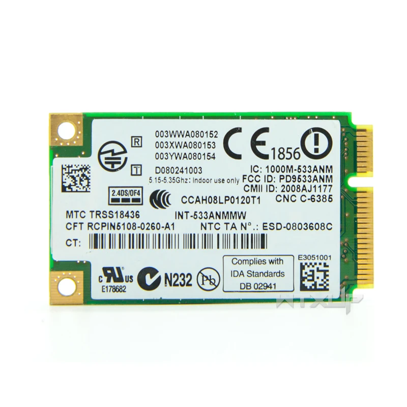 Wifi link card for Intel 5300agn 5300 533AN_MMW Dual Band 450Mbps Mini PCi-E 802.11a/b/g/n Wireless Card for dell acer asus ethernet to phone port adapter