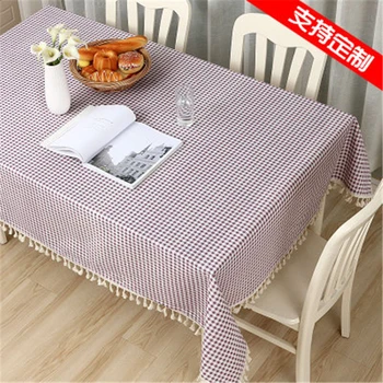 

Rectangular Tablecloth Linen Plaid Party Table Cover Waterproof Anti-Scalding Woven Patchwork Cloth For The Table Home Textile