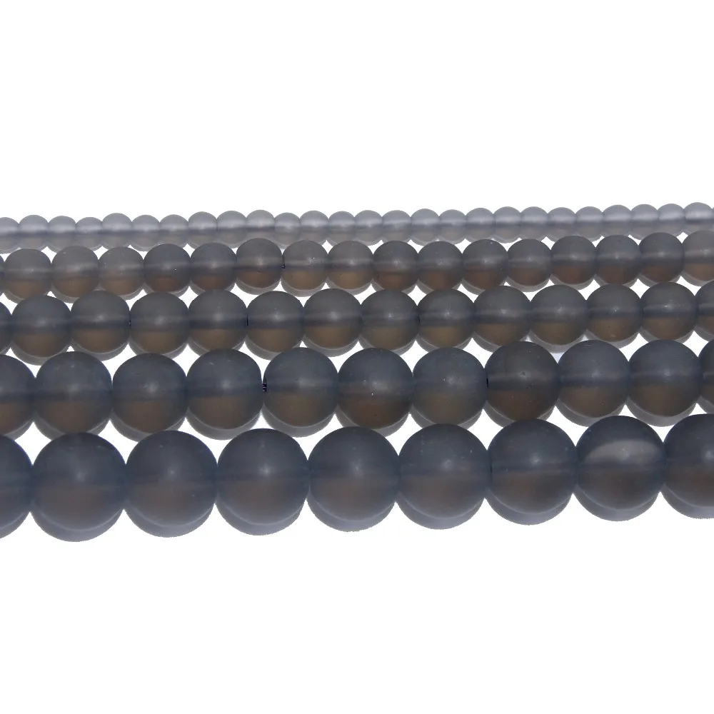 

Natural Stone Dull Polish Synthesis Smooth Smoky Quartzs Beads 4 6 8 10 12 MM Pick Size For Jewelry Making DIY Bracelet Necklace