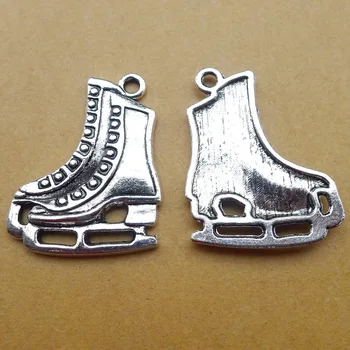 

30pcs Charm Ice skates roller skates pendant 32*42mm 8.2g Antique silver Handmade Jewelry Making DIY Alloy accessories Hot
