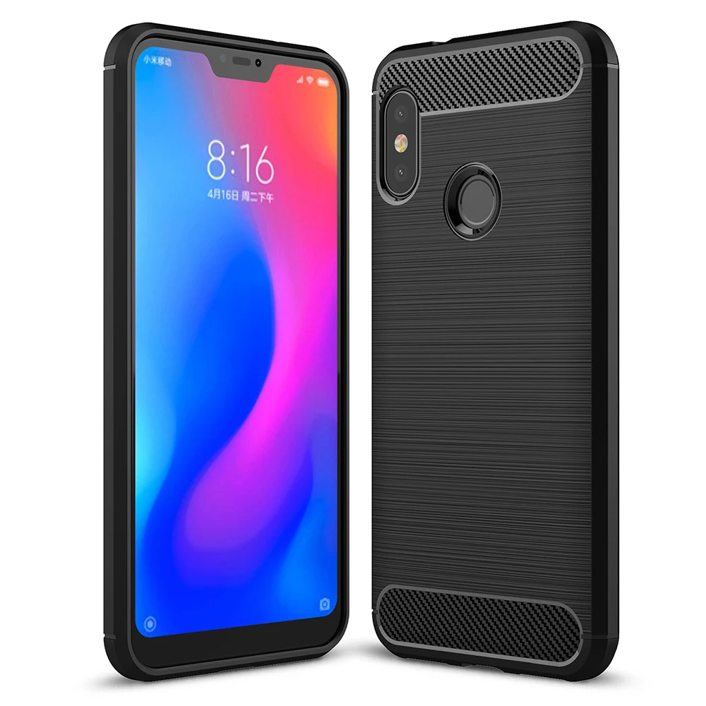 cheap for Xiaomi Redmi 6 Pro Case 6A 5 Plus Note 5 3 4 5 Slim Carbon Fiber Soft TPU Silicone Brushed Anti Skid Back Cover Protective