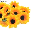 Cabeza de flor Artificial para decoración de cajas de boda, girasol de seda grande de 7cm, accesorios de álbum de recortes, flores falsas, 50 Uds. ► Foto 1/6