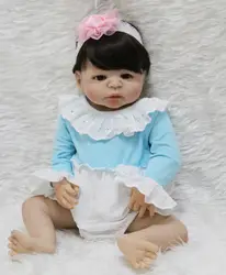 55 см полный корпус силиконовый Reborn Baby Doll игрушка виниловая новорожденная принцесса купать игровой дом Игрушка Дети подарки на день