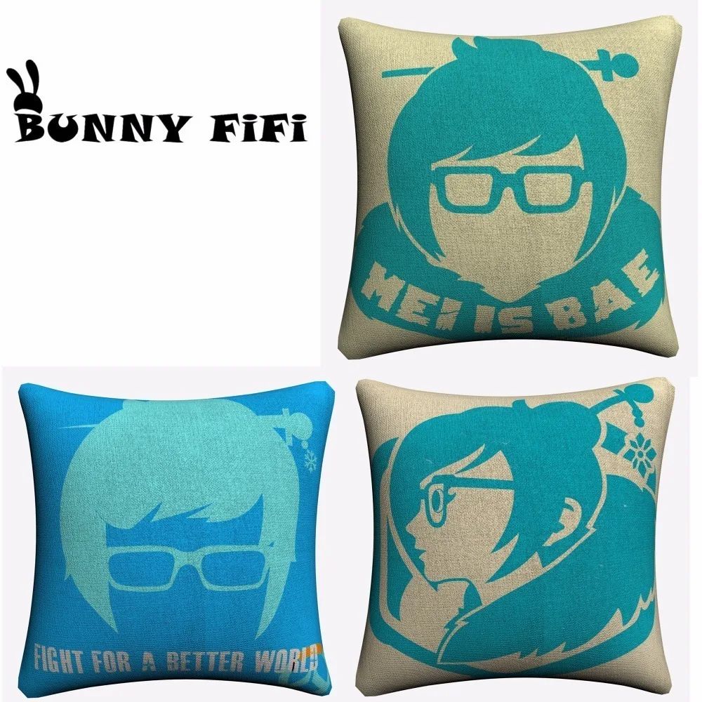 Mei Is Bae силуэт аниме мягкие хлопковые льняные наволочки 45x45 см винтажная наволочка