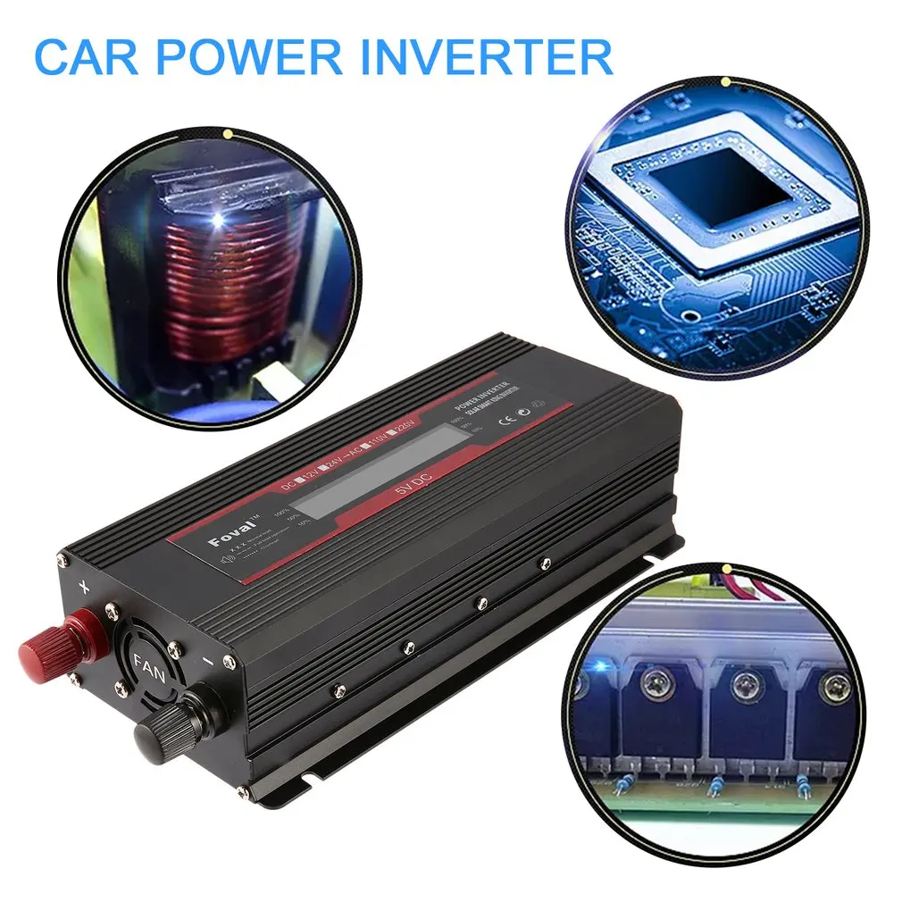 

New Universal Short Circuit Overload Protection Car Solar Power Inverter DC 12/24V to AC 220V Modified Sine Wave Converter
