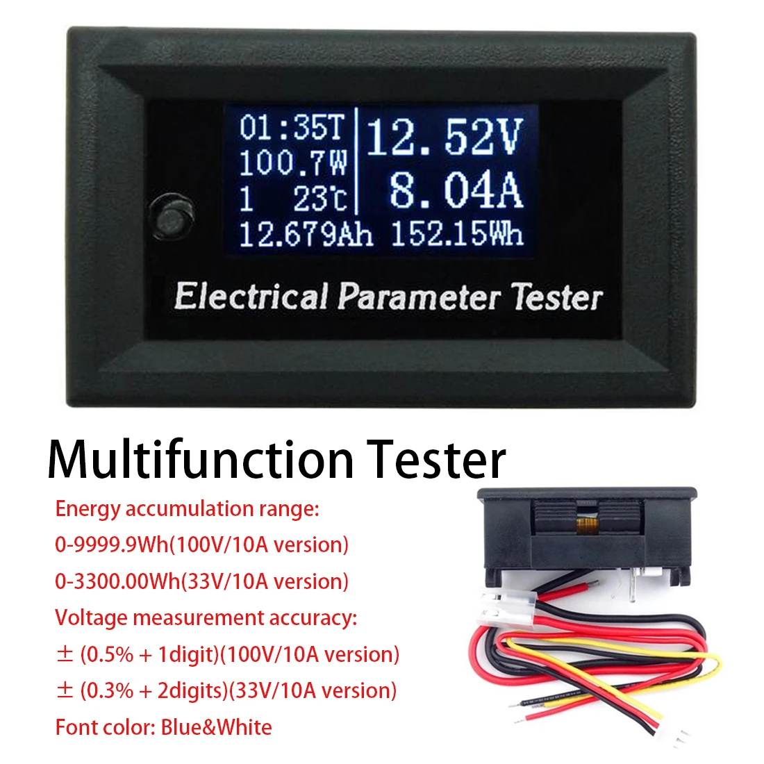 7 в 1 тестер напряжения тока и температуры Электрический измеритель постоянного тока 100 в 33 в 10 А Многофункциональный тестер OLED