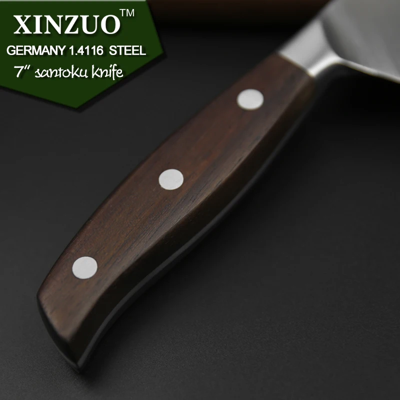 XINZUO 7 дюймов нож Santoku немецкий DIN1.4416 стальной кухонный нож острый из нержавеющей стали японский стиль поварские ножи кухонный инструмент