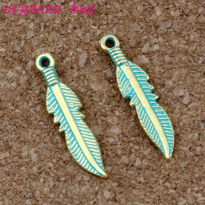 150Pcs Feather Charms Pendants For Jewelry Making, Earrings, Necklace And Bracelet 5.5x24.5mm A-378