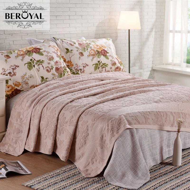 Beroyal Brand Throw Blanket 1piece 200*230cm 100 Cotton Blanket Adult