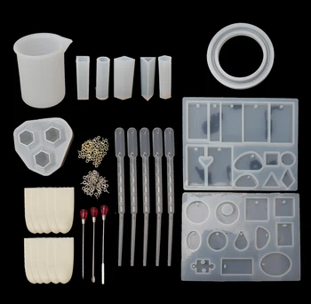 

10 Pack Resin Casting Jewelry Pendant Mold and Tool Kit for Resin Jewelry Making