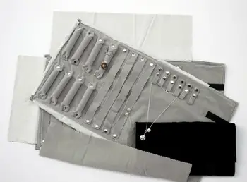 

20pcs Multi Funtional Foldable Jewelry Roll Bag Velvet Portable Travel Organizer Bag Earring Ring Chain Necklace Carrying Case