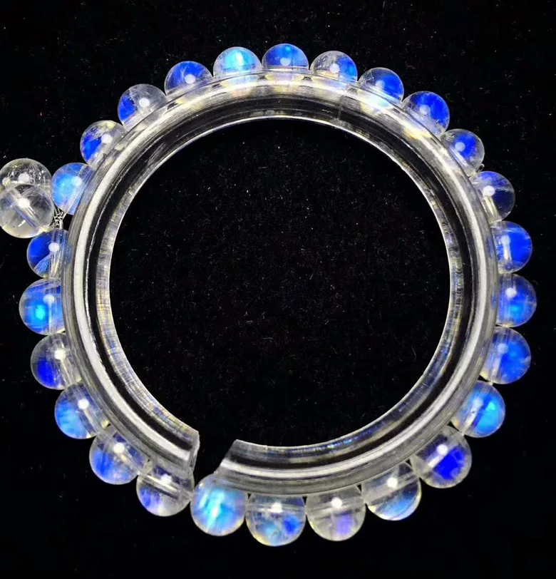 Подлинная Бесплатная доставка натуральный синий свет вспышки лунного камня