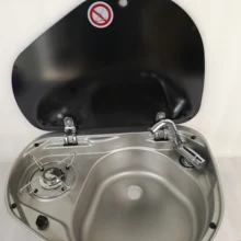 Лодка Караван RV газовая горелка LPG плита и комбинированная раковина с закаленным стеклом Топ 525*425*150 мм GR-600R