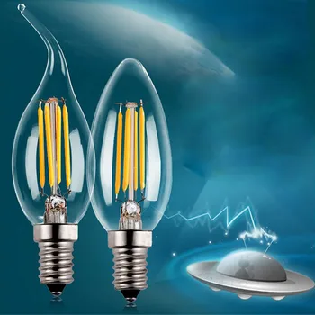 

E14 2/4/6W Edison COB Filament Retro LED Light Candle/Flame Bulb Lamp Chandelier